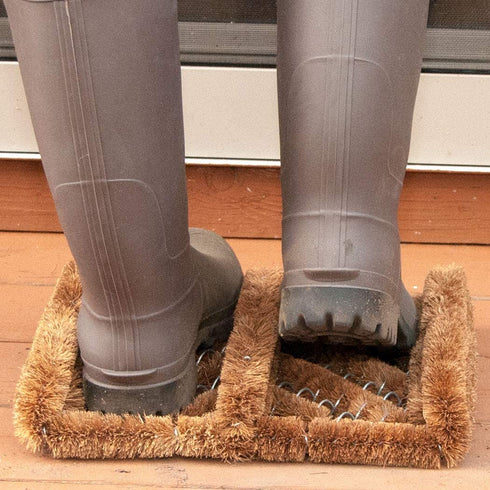 Ninamar Natural Coir Boot Scraper Door Mat - 12 x 13 inch