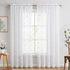Lazzzy Sheer Curtains for Living Room Floral Embroidery 84 inch Long Rustic White Voile Window Curtain Drpaes for Bedroom Rod Pocket 2 Panels