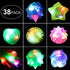 Sauyoza Easter Party Favor Return Gifts for Kids Birthday 38 Pack Goodie Bag Stuffers Light Rings Prizes for Kids Glow in The Dark Party Supplies Birthday Valentines Halloween Christmas