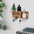 AKKO Wooden Key Holder for Wall Decorative Mail and Key Holder Organizer with 4 Key Hooks and œZ? Shape Wall Mount Floating Shelf ,Rustic Home Decor for Wall, Entryway, Mudroom, Bathroom