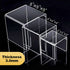 ANDGOO Display Risers, Clear Acrylic Showcase Collectibles Display Stands for Jewelry Funko Pop Figures, Cake Stands for Candy Dessert Table Decorations-3"x4"x5" (6pcs)