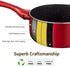 N++A Saucepan with Lid 2 quart, Nonstick Sauce Pans for All Stoves, 100% Non-toxic Small Pot, Red Saucier, Dishwasher Safe, Induction