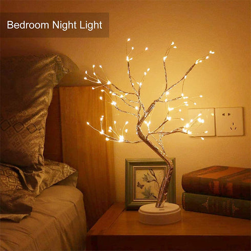 S-Union Tabletop Bonsai Lighted Tree 108 LED Christmas Decorations Table Tree Lamp Lights, Battery/USB Operated, DIY Artificial Tree for Wedding Party Gifts Indoor Outdoor Bedroom Desktop Decor