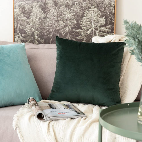 MIULEE Pack of 2, Velvet Soft Solid Decorative Square Throw Pillow Covers Set Cushion Case for Sofa Bedroom Car 20 x 20 Inch 50 x 50 cm