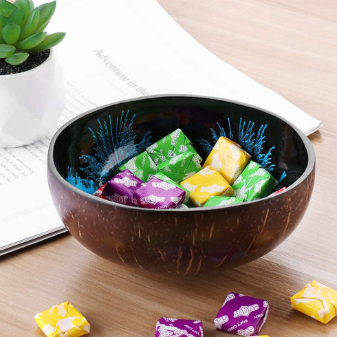 BESTONZON Coconut Bowls Natural Coconut Shell Storage Bowl Coconut Serving Bowls Candy Container Nuts Holder(About 5.3 x 2.3 Inch)