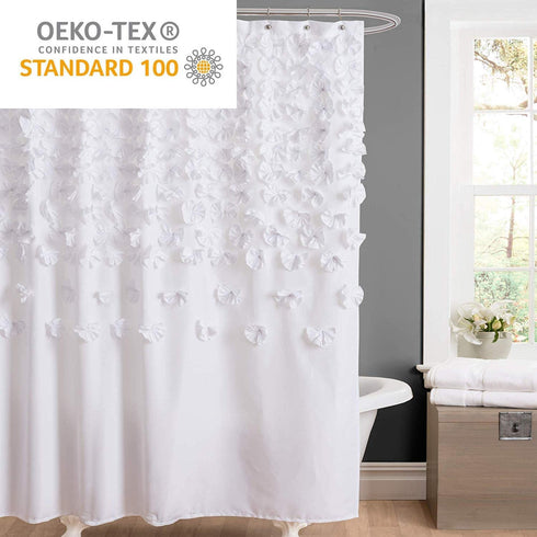 Lush Decor Lucia 72" x 72" Shower Curtain, White