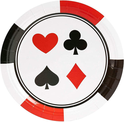 Casino Party Bundle, Includes Plates, Napkins, Cups, and Cutlery (24 Guests,144 Pieces)
