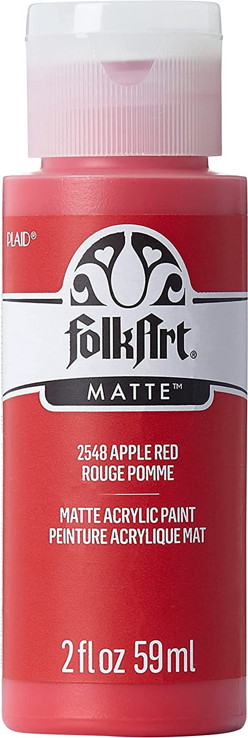 FolkArt Acrylic Paint in Assorted Colors (2 oz), 2548, Apple Red