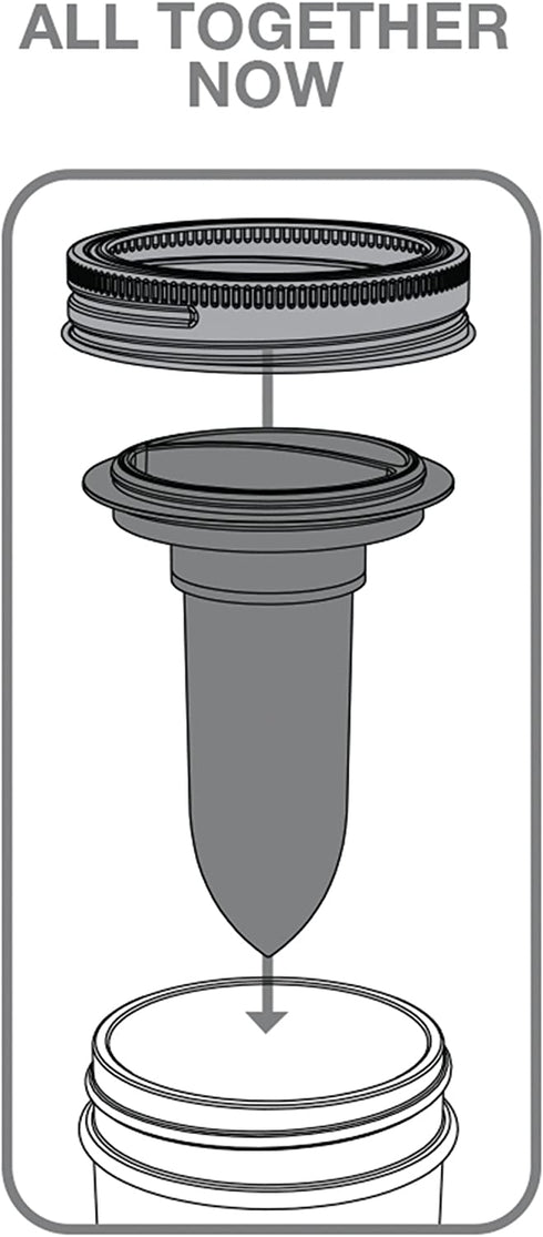 Jarware Salt and Pepper Shaker for Regular Mouth Mason Jars, Grey