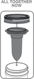 Jarware Salt and Pepper Shaker for Regular Mouth Mason Jars, Grey