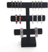 Wuligirl 3 Tier T-Bar Bracelet Jewelry Display Stand Bangle Organizer Storage Holder Velvet Black (3T Bar)