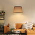 EDISHINE Plug in Pendant Light, Hanging Light with 15Ft Clear Cord, On/Off Switch, Grey Fabric Shade, Pendant Light Fixture for Bedroom, Kitchen, Living Room, Dining Table