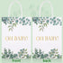 18 Pieces Large Baby Shower Party Gift Bags Watercolor Jungle Theme Paper Gift Bags Greenery Candy Bags for Baby Shower Bridal Wedding Christmas Supplies