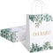 18 Pieces Large Baby Shower Party Gift Bags Watercolor Jungle Theme Paper Gift Bags Greenery Candy Bags for Baby Shower Bridal Wedding Christmas Supplies