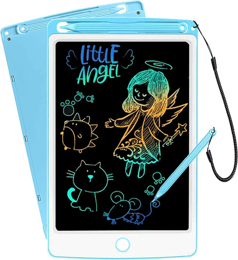 ScriMemo LCD Writing Tablet for Kids,10-Inch Drawing Tablets Kids Doodle Board Colorful Sketch Pad Reusable Magnetic Drawing Board Gifts for Kids and Adults at Home, School and Office (Blue)
