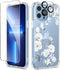 GVIEWIN for iPhone 13 Pro Max Case with Screen Protector + Camera Lens Protector, Soft Shockproof Clear Floral Phone Protective Case Cover for Women Girls, Flower Pattern Design (Hibiscus)