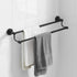 BESy Adjustable 16.5-28.5 Inches Double Bath Towel Bar for Bathroom SUS304 Stainless Steel Towel Holder, Hotel Style Wall Mount with Screws Hand Towel Bar?Towel Rack Rod Hanger, Matte Black Finish
