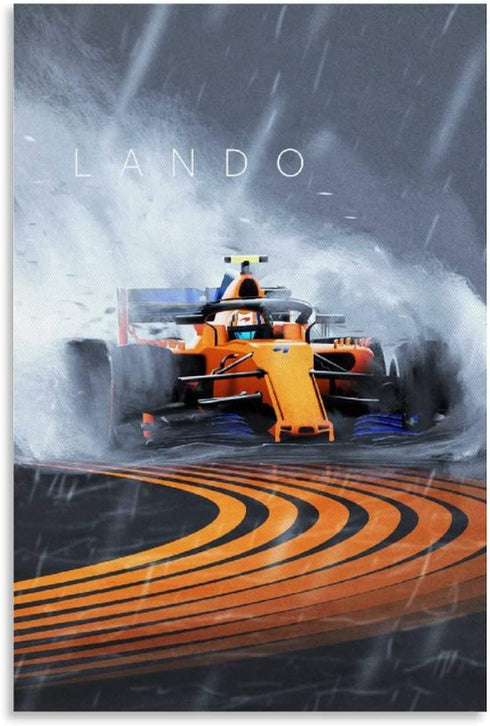 Maisuimaoyi F1 Car Poster Lando Norris F1 Racing Canvas Art Poster and Wall Art Picture Print Modern Family Bedroom Decor Posters 16x24inch(40x60cm)