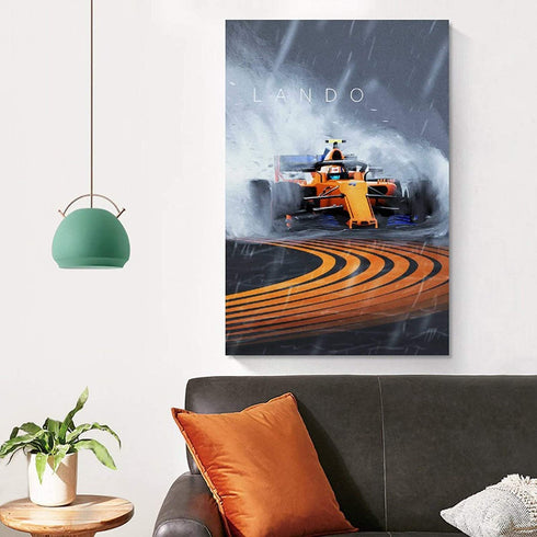 Maisuimaoyi F1 Car Poster Lando Norris F1 Racing Canvas Art Poster and Wall Art Picture Print Modern Family Bedroom Decor Posters 16x24inch(40x60cm)