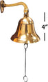 Nautical Specials BR 1843-VC Wall Hanging Rope Polished Dinner Tip Indoor/Outdoor Nautical Bells Variety with Mounting Hardware Bracket Ship Boat Maritime Decor (4" Brass), 4