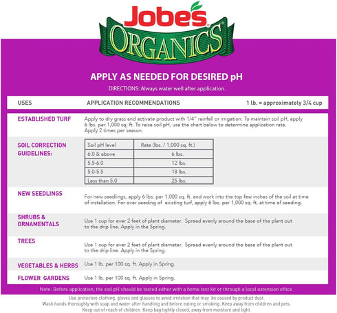 Jobe's 09365 Additive De-Acidifier, 6 lb, Lime Soil