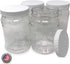 CSBD 32 Oz Clear Plastic Mason Jars With Ribbed Liner Screw On Lids, Wide Mouth, ECO, BPA Free, PET Plastic, Made In USA, Bulk Storage Containers, 4 Pack (32 Ounces)