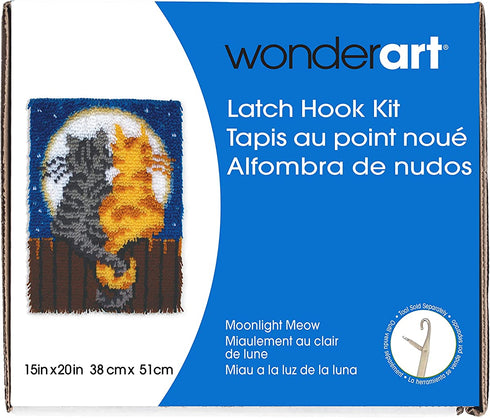 Patons Wonderart Moonlight Meow Latch Hook Kit, 15" X 20"