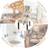 SearchI Dining Room Chair Covers Slipcovers Set of 4, Spandex Super Fit Stretch Removable Washable Kitchen Parsons Chair Covers Protector for Dining Room,Hotel,Ceremony,Beige+Flowers
