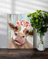 Country Farmhouse canvas Printing Rustic Bedroom Decor Retro Cow Wall Art Home artwork Print Used in Bathroom Office fireplace kitchen Dining Room Decorate Cattle With Garland (12inchx16inch? €¦