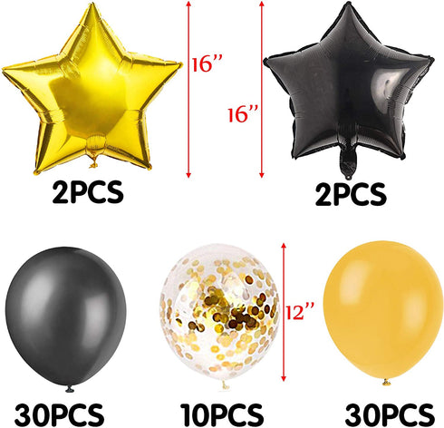 Funnlot 109 PCS Happy New Year Decorations 2022 New Years Eve Decorations Happy New Year Banner New Years Decorations 2022 Black and Gold New Years Party Decor