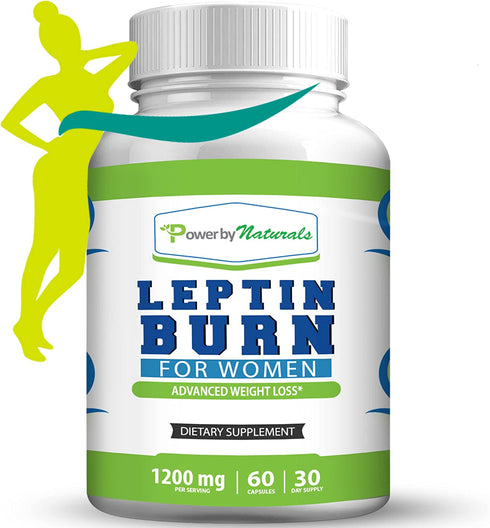 Power By Naturals Leptin Burn for Women - Appetite Suppressant, Metabolism Booster & Fat Burners for Women Weight Loss - Diet Pills That Work Fast for Women (60) Leptin Resistant Supplements