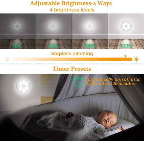 Led Closet Light, Motion Sensor Puck Lights with Remote Wireless USB Rechargeable Dimmable Under Cabinet Night Safe Lighting Stick-on Anywhere for Counter Kitchen Stairs Hallway Bedroom (1 Pc)