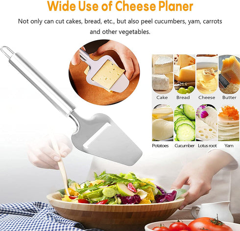 Cheese Slicer Stainless Steel,CANYUWCI Cheese Planer, Grater, Slicer Set with Accurate Size Scale, 5 Replaceable Wires Cheese Cutter, Butter, Half-Hard & Soft Food