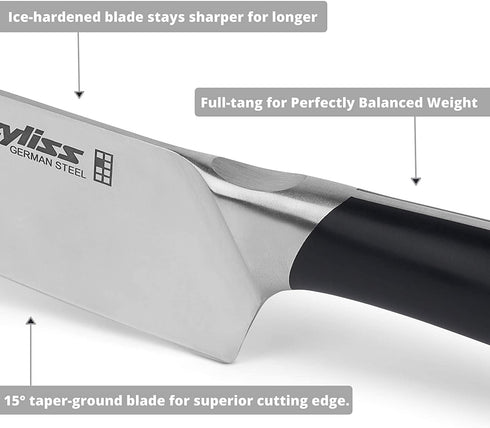 Zyliss Comfort Pro 4.5" Serrated Paring Knife - Ice Hardened German Steel Kitchen Cutlery , Black/Stainless Steel