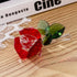 LZYUANHEN Crystal Rose Flower Paperweight Figurine Collectible Greeting Card - Anniversary Wedding Valentine's Day Gift Centerpiece Ornament Red Rose