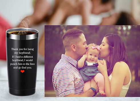 Thank You For Being My Boyfriend 20 OZ Tumbler.Valentines Day Gifts.Dating,Anniversary,Birthday,Christmas Gifts for Boyfriend,Husband,Fiance,Men,Naughty Sexy Beast Travel Mug(Black)