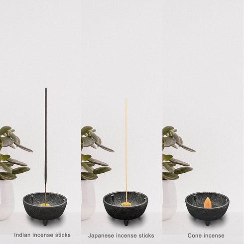Incense Burner, Incense Burner Holder, Cast Iron Incense Burner with Incense Stick Holder and Fireproof Cotton. Ideal for Incense Sticks, Resin Incense, Cone Incense and Ritual Purpose, Decor, Etc.¦