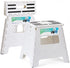ACSTEP 16? Folding Step Stool for Adults 1-Pack, Adults Holds Up to 330 lbs . Compact Plastic Foldable Steping Stool Great for Kitchen ?Home (White)