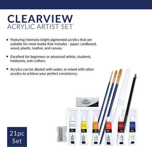Royal & Langnickel Essentials Clear View Acrylic Painting Set, Small