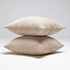 Deconovo Throw Pillow Covers Corduroy 18x18 Inch Cream with Stripe Pattern Square Soft Cushion Covers for Couch Bedroom Sofa Living Room Bed Chair Solid Pack of 2