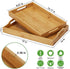 Serving Tray with Handle Rectangle Bamboo Butler Breakfast Tray,2 pcs Party Platter Decorative Large Tea Tray for Ottoman,Couch Dinner Trays for Kitchen, Bathroom, Living Room,Bedroom and Outdoors