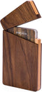MaxGear Business Card Holder Wood Business Card Holders, Business Card Case Name Card Holder for Men Pocket Card Holder with Magnetic Closure, Walnut Beech