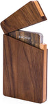 MaxGear Business Card Holder Wood Business Card Holders, Business Card Case Name Card Holder for Men Pocket Card Holder with Magnetic Closure, Walnut Beech