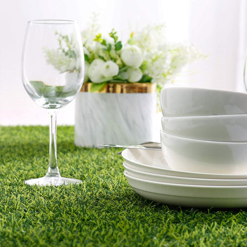 Farochy Artificial Grass Table Runners - Synthetic Grass Table Runner for Wedding Party, Birthday, Banquet, Baby Shower, Home Decorations (14 x 48 inches)