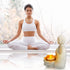 OakiWay Meditation Decor - Buddha Statue & Lotus Flower Candle Holder W/ Flickering Led Candle - Spiritual Decor, Zen/Yoga Accessories, Feng Shui/Spa/Japanese/Boho Decor, Relaxing Gifts for Women