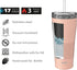 Zak Designs Lynden 28 oz Vacuum Insulated 18/8 Stainless Steel Travel Tumbler with Splash-Proof Lid, Includes Reusable Plastic Straw and Fits in Car Cup Holders, Misty Rose