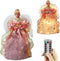 Christmas Tree Topper Angels with Remote Control Timer Light up Tree Topers Decorations,12-Inch Angel for Holiday Ornament or Home Decor,Pink