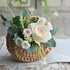 WYI Half-moon Mini Straw Rattan Baskets, Hand-woven Flower Basket with Handle, Retro Storage Containers, Khaki
