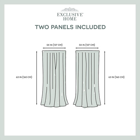 Exclusive Home Curtains Pom Pom Embellished Sheer Rod Pocket Top Curtain Panel Pair, 54x63, Winter White