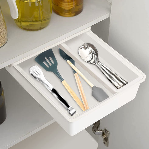 Under Desk Drawer Organizer, Self-Adhesive Desk Drawer Organizer, Slide-out, Hidden Desk Storage Organizer for Office School Home Desk